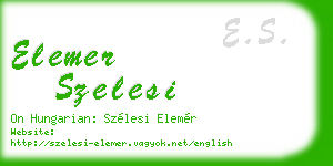 elemer szelesi business card