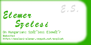 elemer szelesi business card